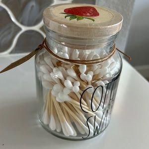 Rae Dunn sealed cotton swab container with 120 cotton swabs
